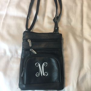 Black Crossbody Multi-Zipper Bag